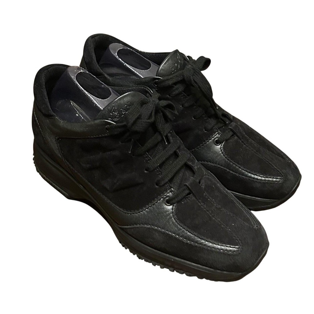 Hogan New Interactive H Silicone Sneakers 9.5 Black Suede Leather Minimalist